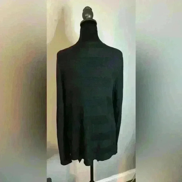 Dana Buchman Black Striped Flowy Cardigan - size medium - Picture 2 of 4